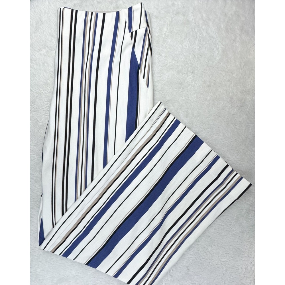 Chico's 2R 12R Seasonless Ponte Moroccan Stripe Trouser Pants NWT